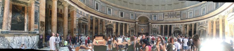 Rome, 2019, Panorama of inside The Pantheon