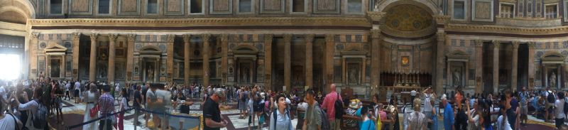 Rome, 2019, Panorama of inside The Pantheon